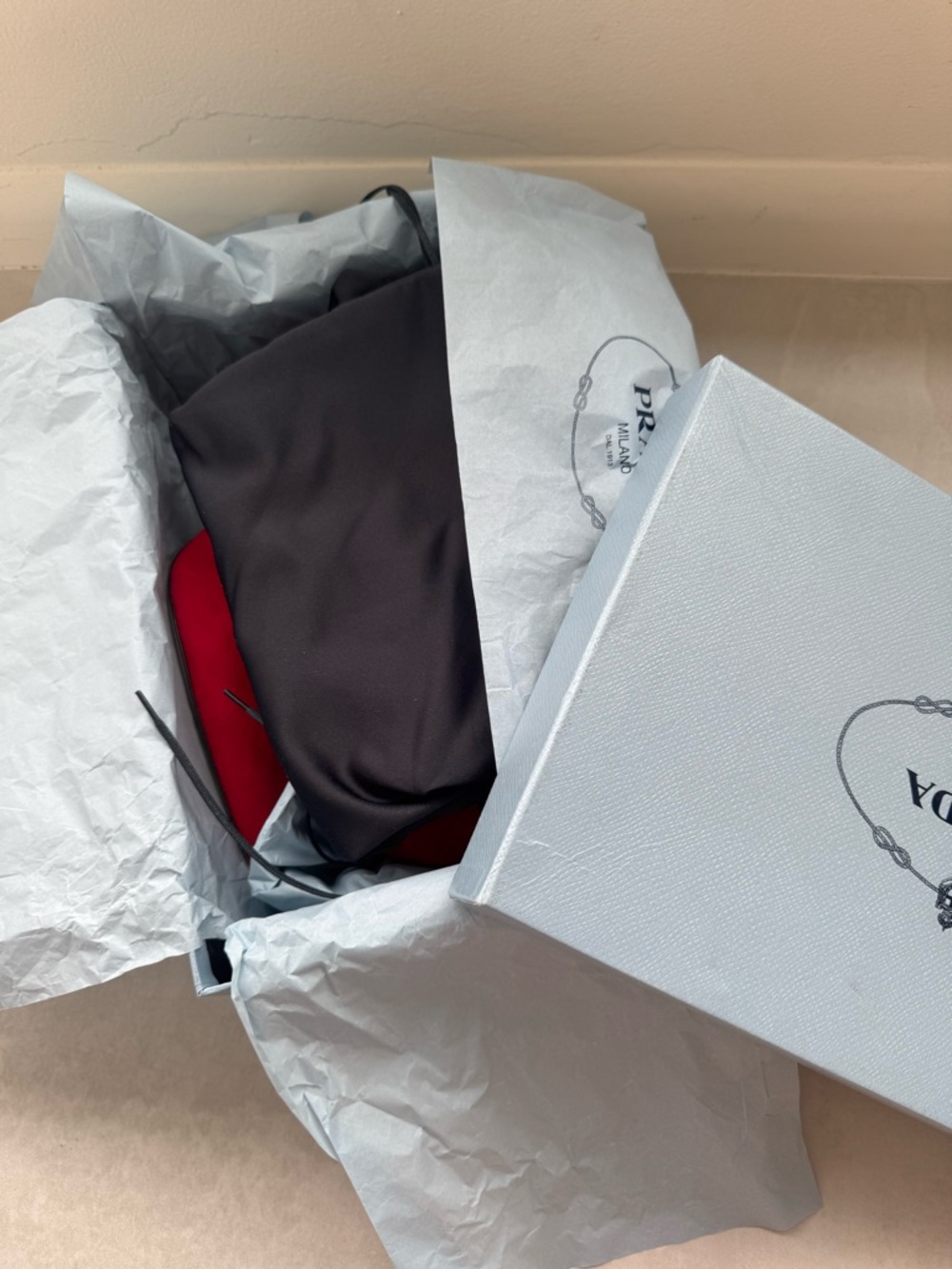 Prada Red Suede Pointed Toe Pumps - Picture 9 of 10